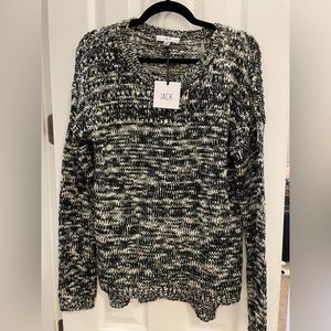 Jack New with Tags: Black and Cream Sweater with a little gold in threading